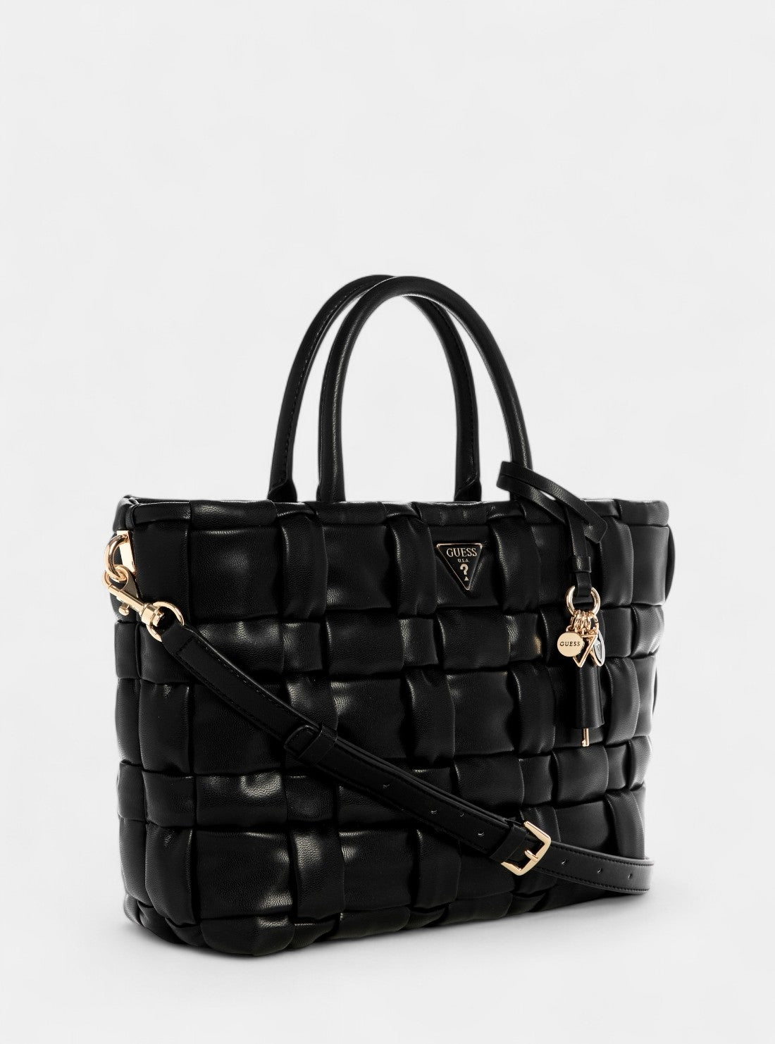 GUESS Womens Black Marion Satchel Bag WG807206 Front Side View