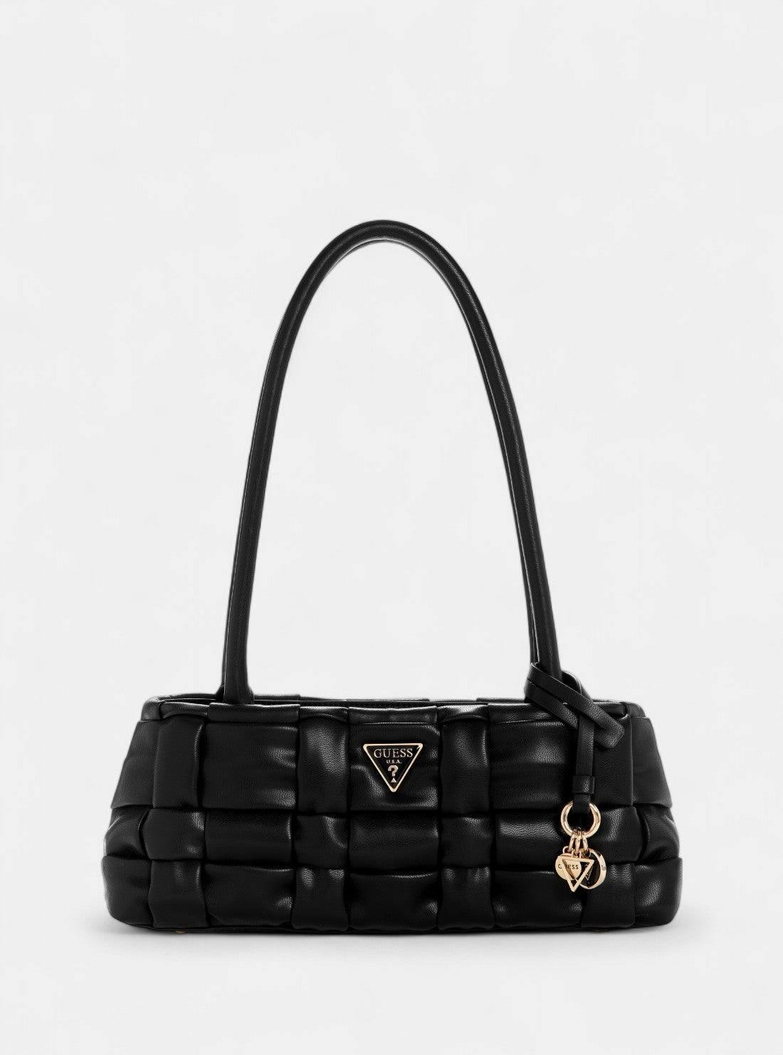 GUESS Womens Black Marion Shoulder Satchel Bag WG807208 Front View