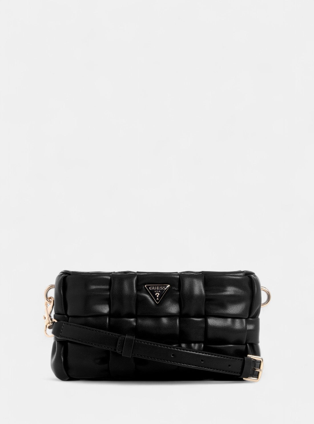 GUESS Womens Black Marion Mini Crossbody Bag WG807272 Front View