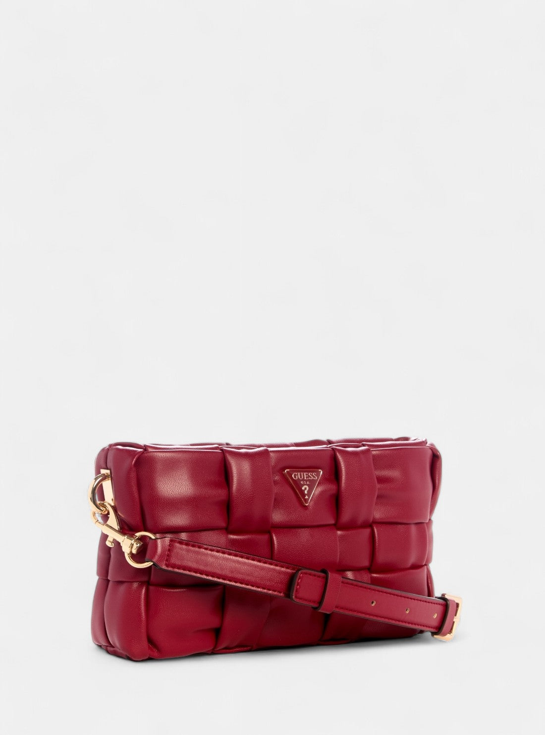 GUESS Womens Red Marion Mini Crossbody Bag WG807272 Front Side View