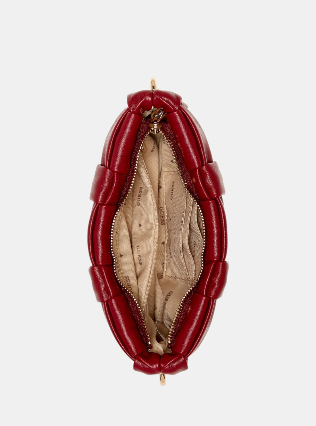 GUESS Womens Red Marion Mini Crossbody Bag WG807272 Inside View