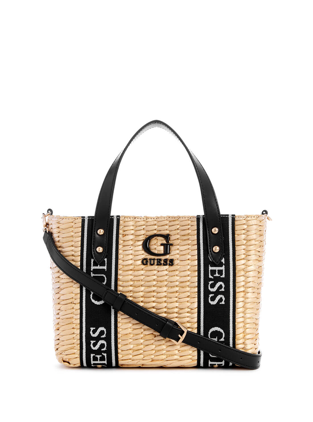 Natural and Black Xandra Small Tote Bag | GUESS Handbags