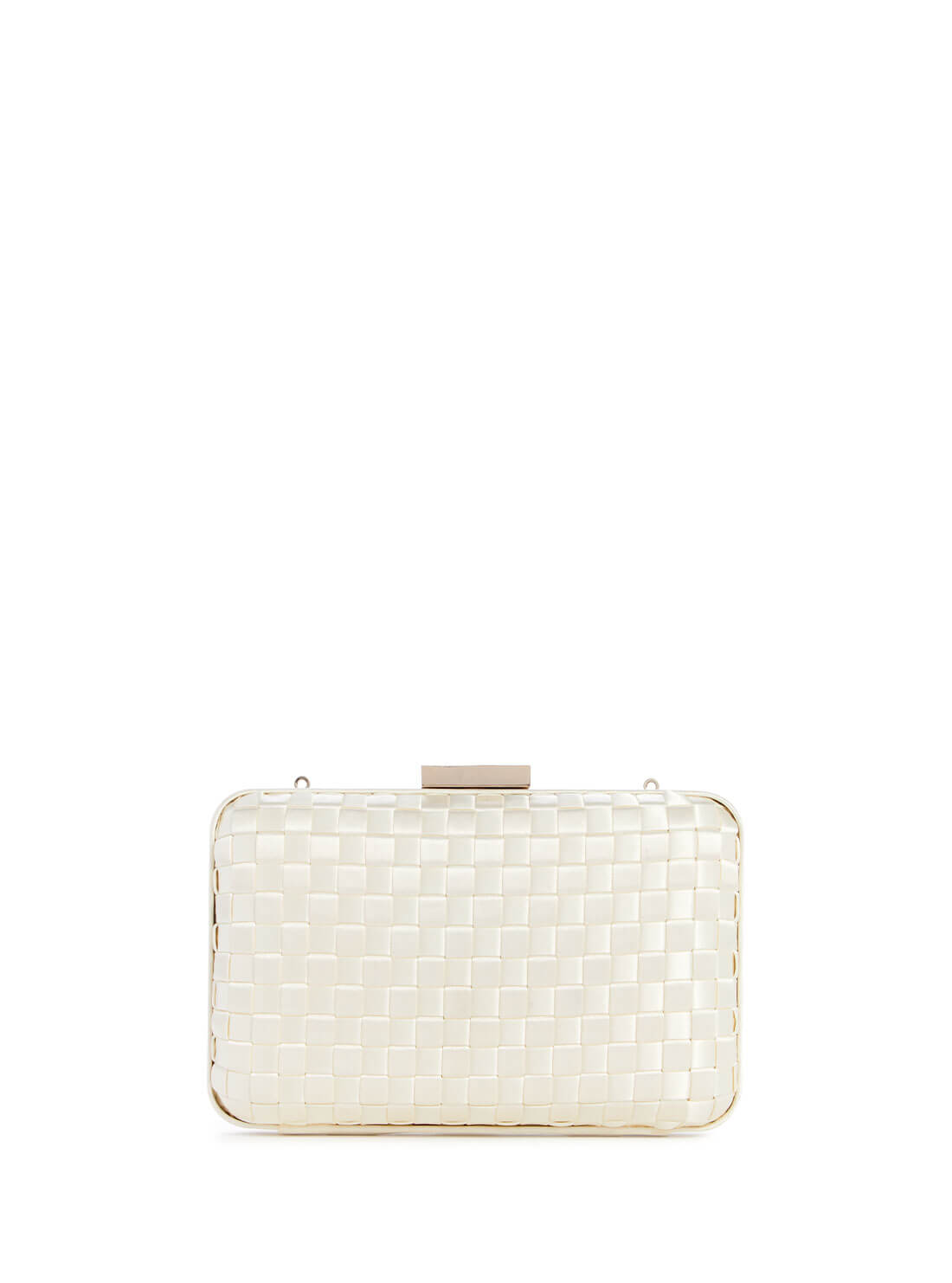 GUESS White Twiller Minaudiere Clutch Bag back view