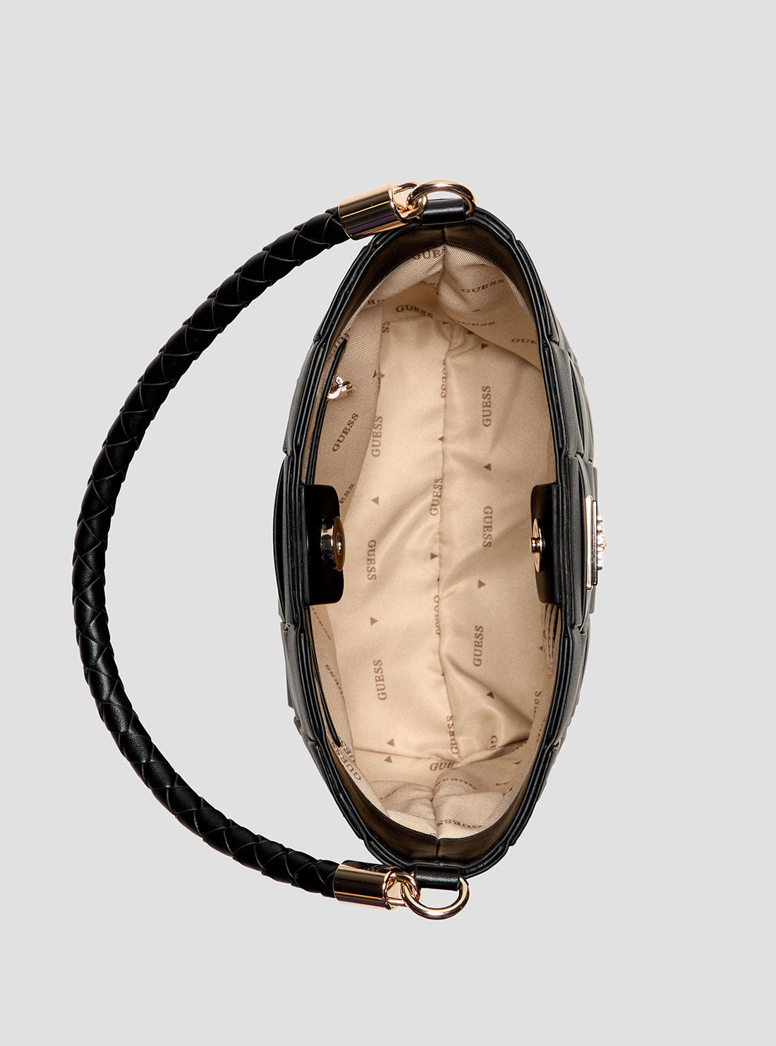 GUESS Women's Black Maylee Bucket Bag WG966103 Internal View