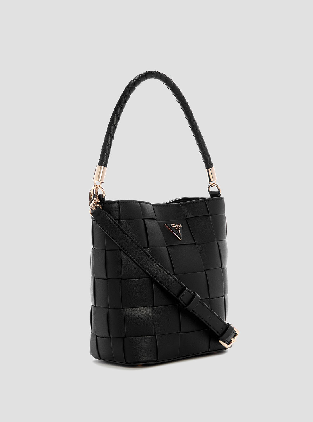 GUESS Women's Black Maylee Bucket Bag WG966103 Side View