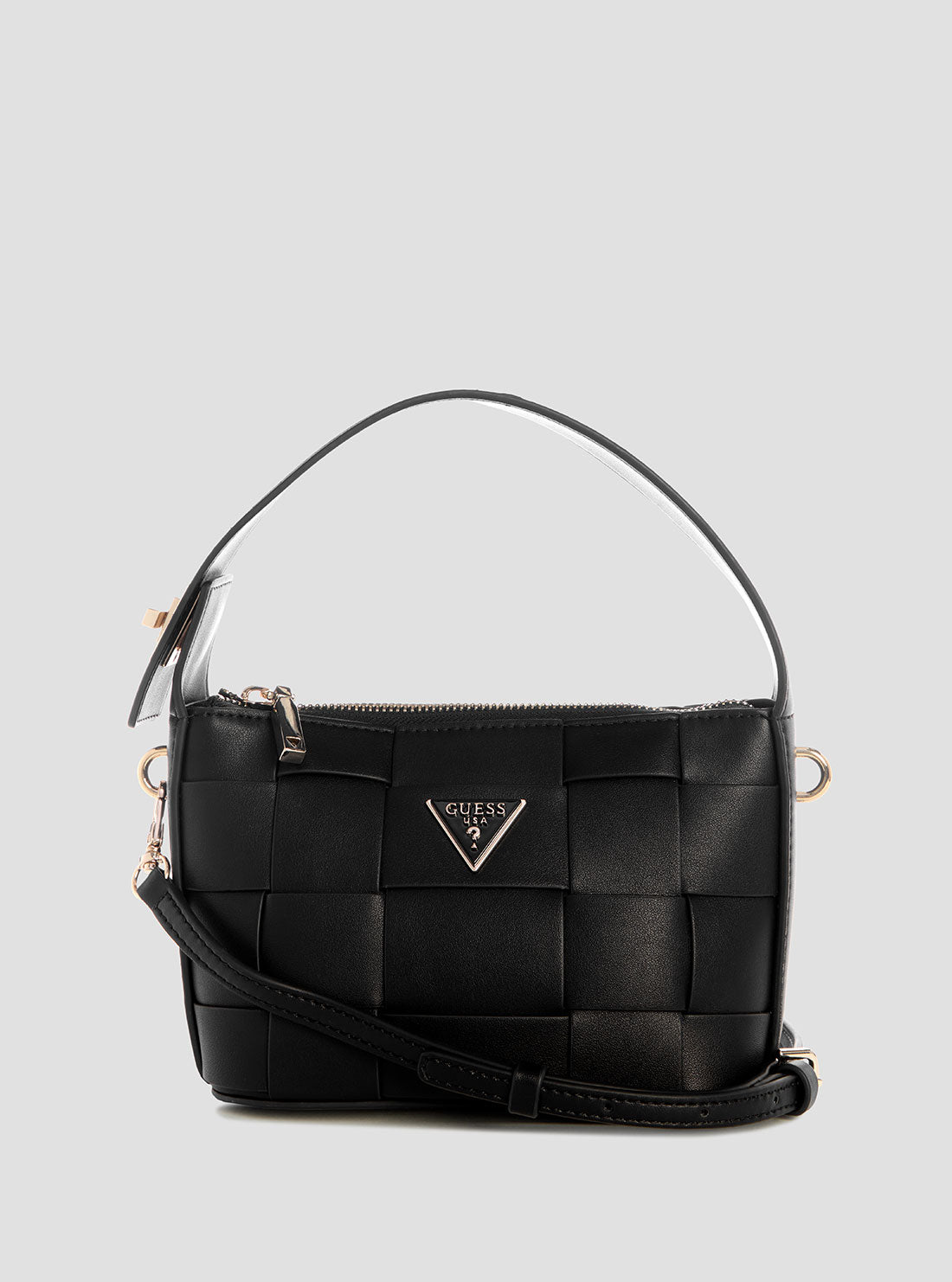 GUESS Womens Black Maylee Mini Hobo Crossbody Bag WG966172 Front View