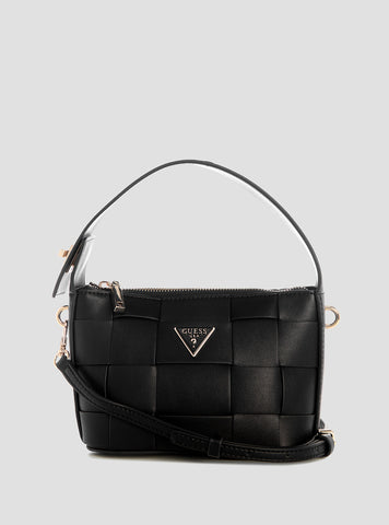 GUESS Womens Black Maylee Mini Hobo Crossbody Bag WG966172 Front View