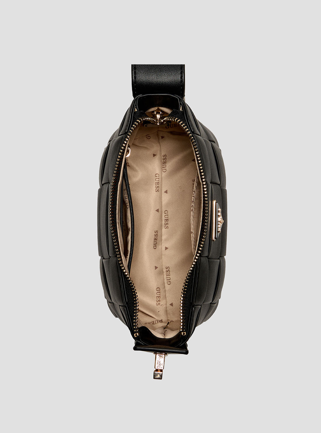 GUESS Womens Black Maylee Mini Hobo Crossbody Bag WG966172 Inside View