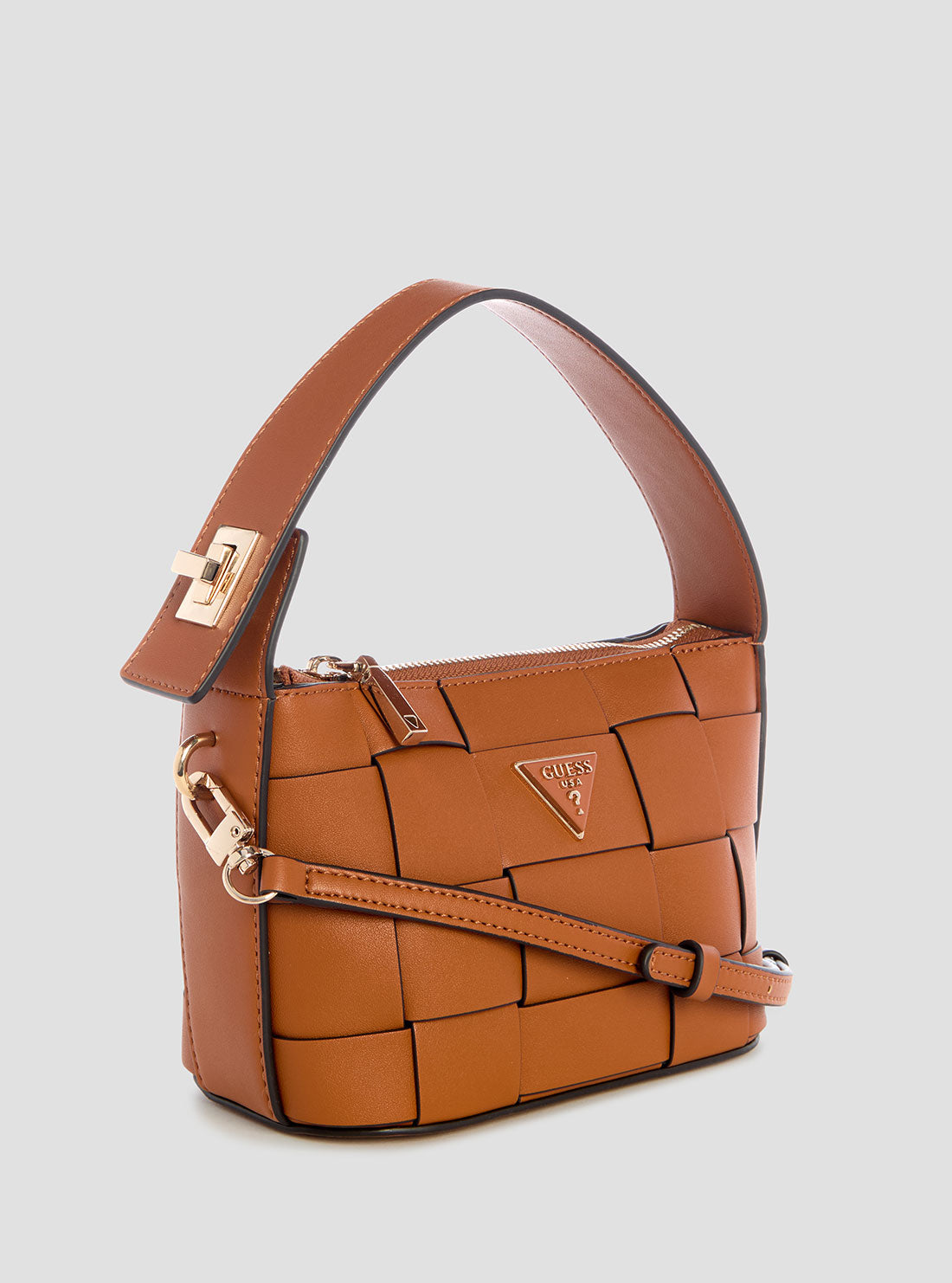 GUESS Womens Brown Maylee Mini Hobo Crossbody Bag WG966172 Side View