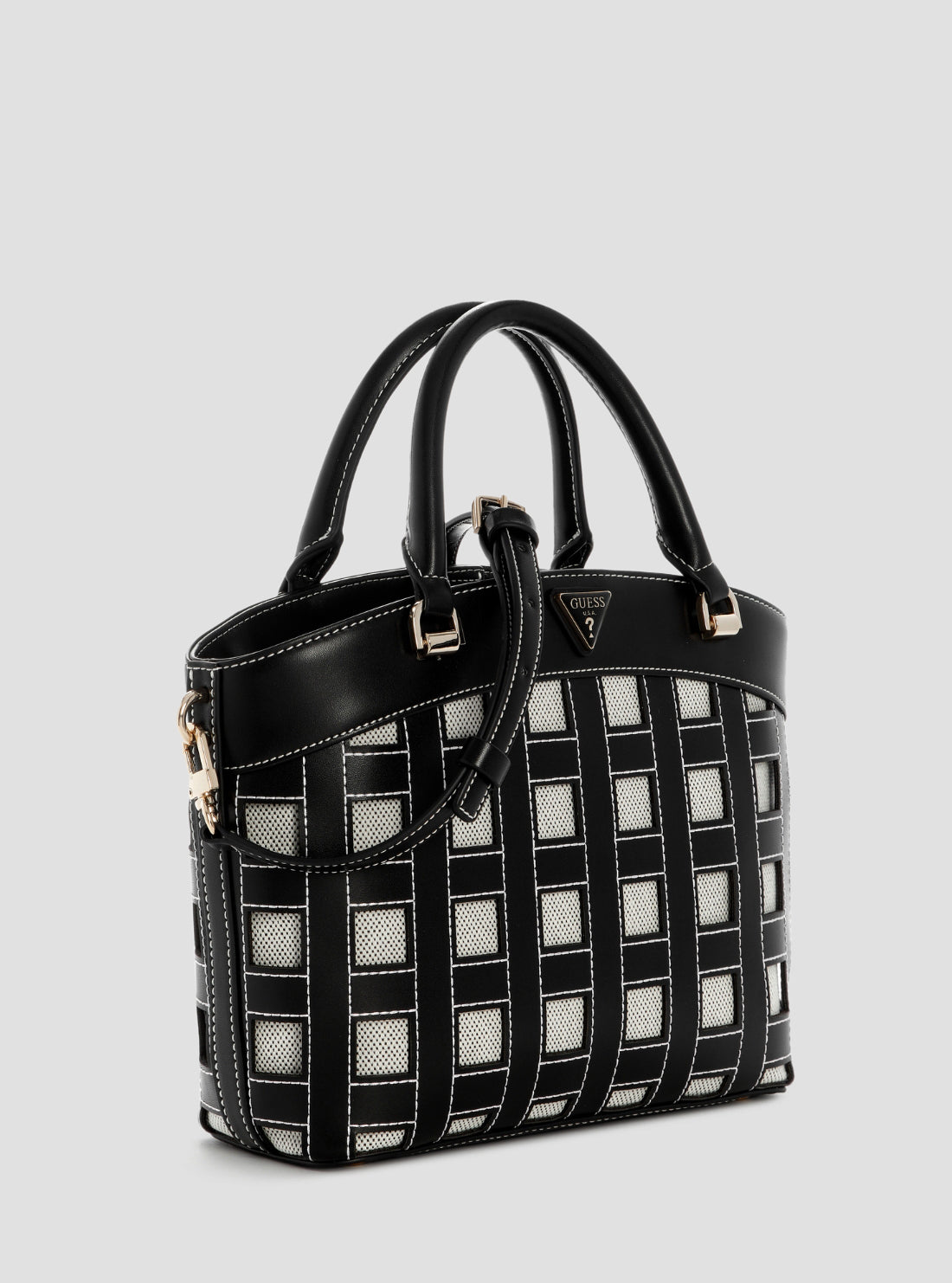 GUESS Womens Black Frankie Girlfriend Satchel Bag WG973605 Side View