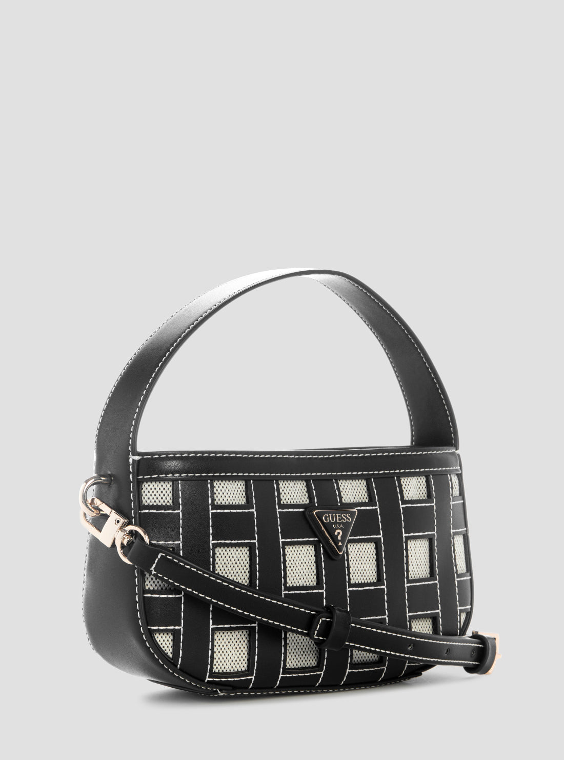 GUESS Womens Black Frankie Mini Hobo Bag WG973677 Side View