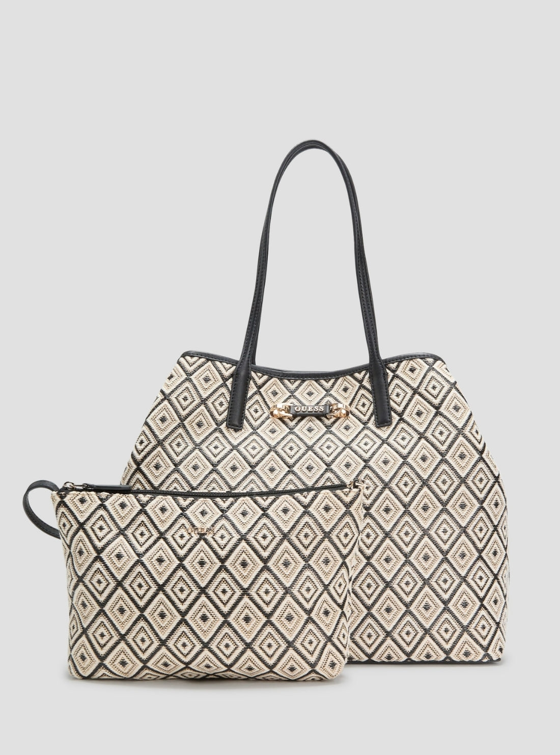 GUESS Womens Black Sophia Large 2 In 1 Tote Bag WG991324 Front View2