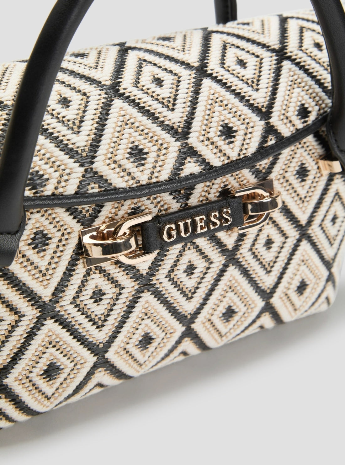 GUESS Womens Black Sophia Mini Satchel Bag WG991376 Detail View