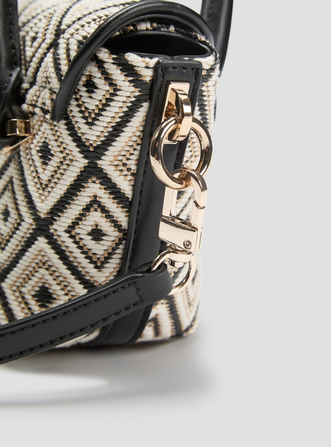 GUESS Womens Black Sophia Mini Satchel Bag WG991376 Detail View