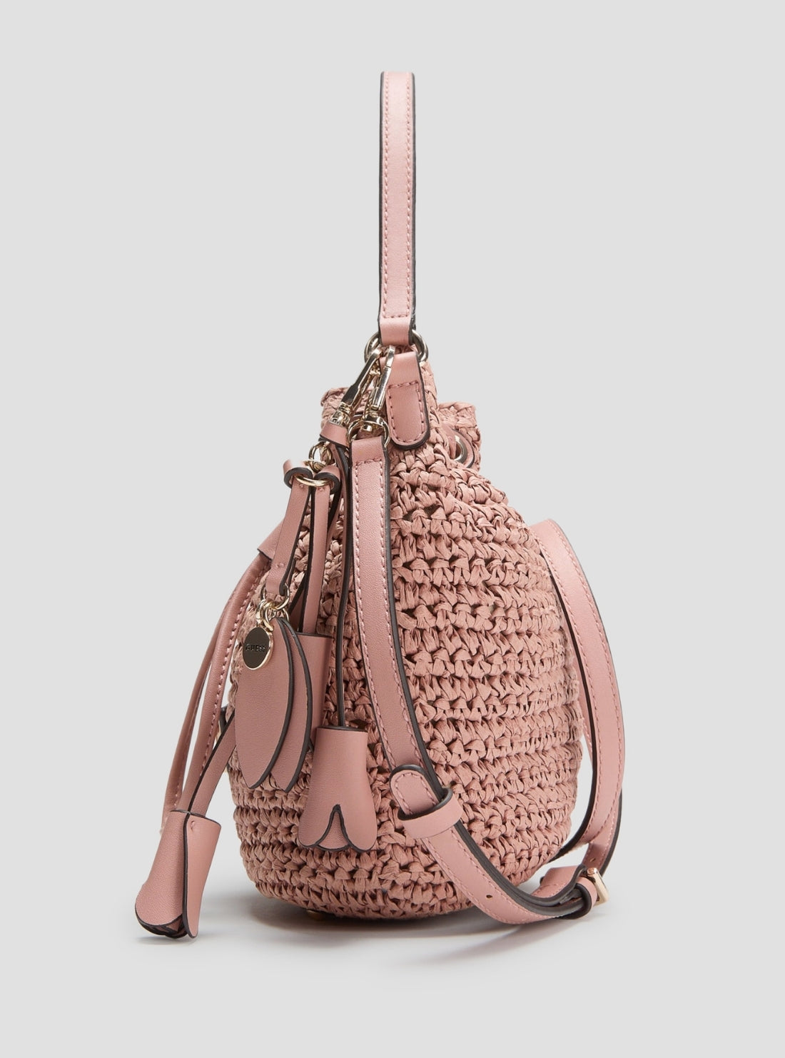 GUESS Womens Pink Ofelia Top Handle Bucket Bag WG992303 Side View