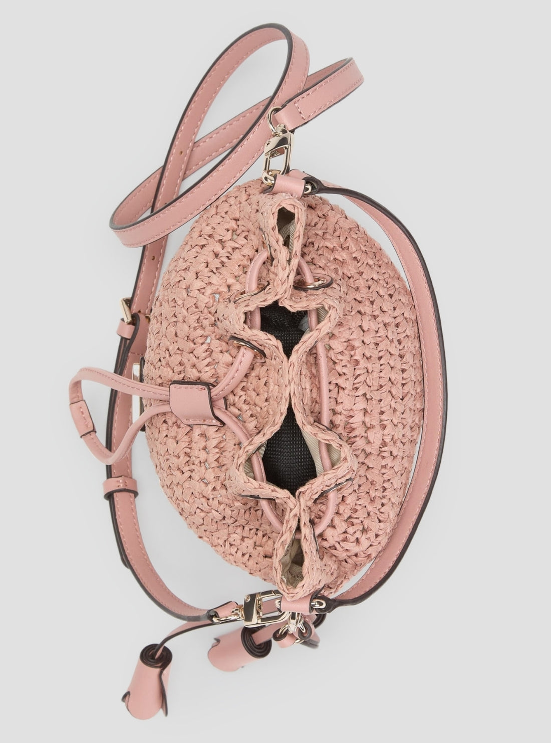 GUESS Womens Pink Ofelia Top Handle Bucket Bag WG992303 Inside View