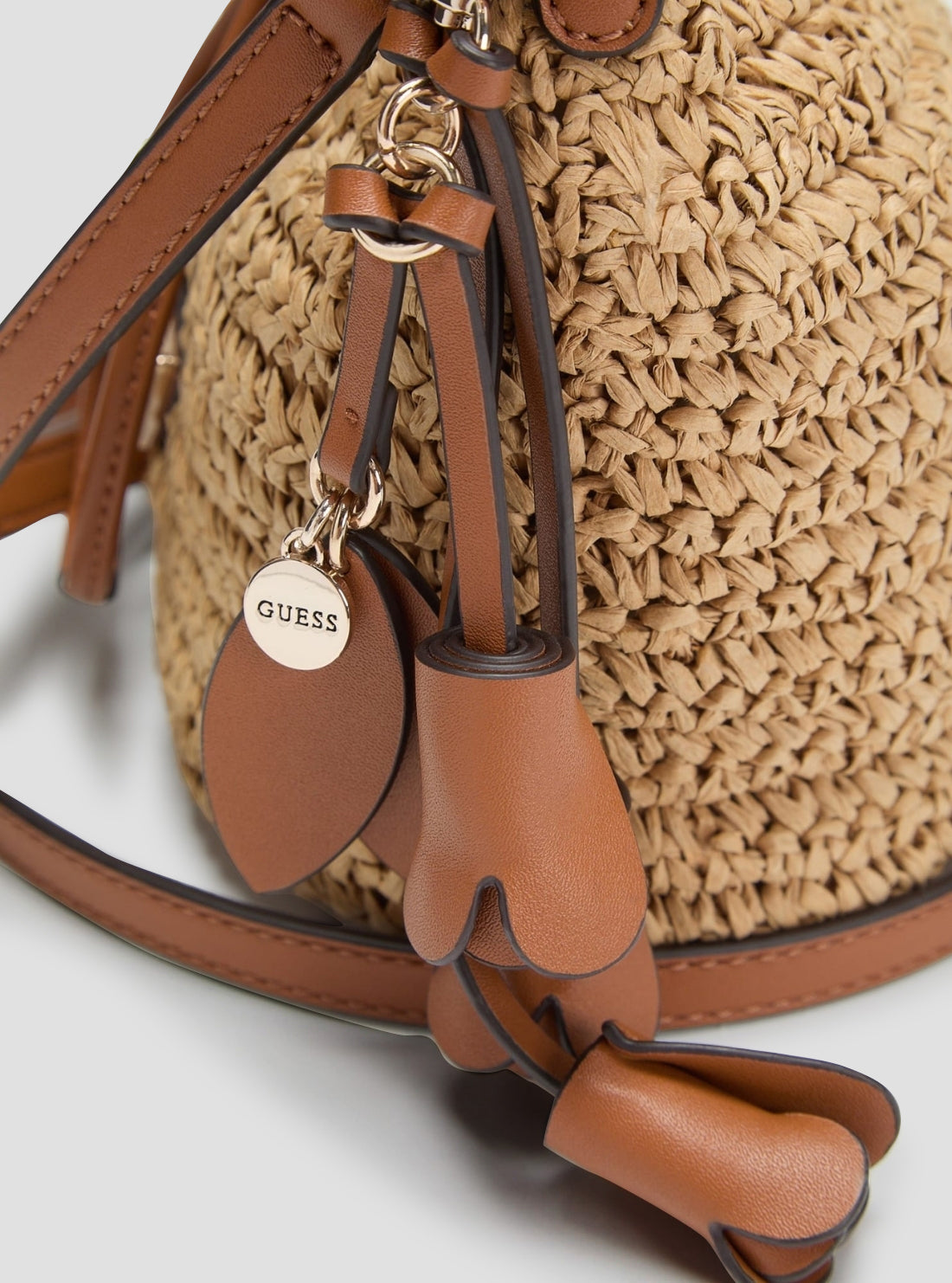 GUESS Womens Brown Ofelia Top Handle Bucket Bag WG992303 Detail View3