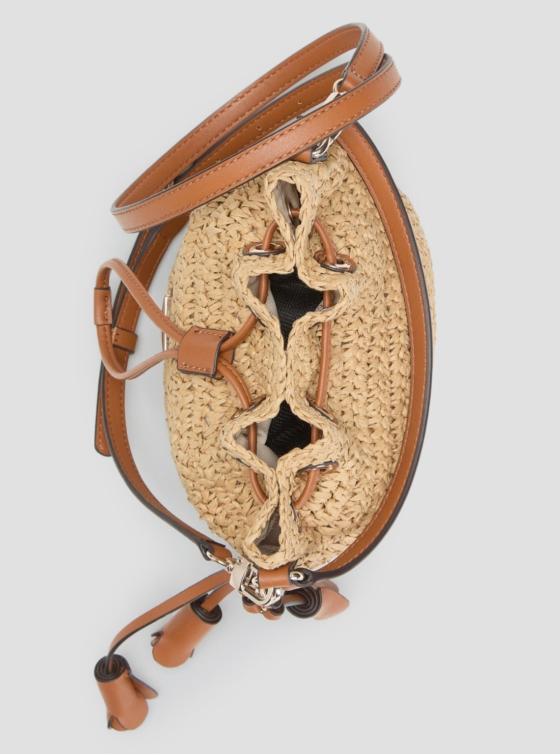 GUESS Womens Brown Ofelia Top Handle Bucket Bag WG992303 Top View