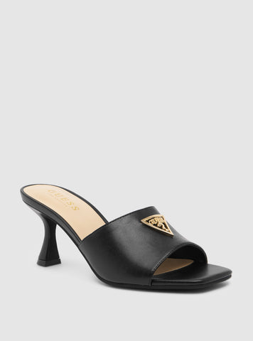 GUESS Womens Footwear Black Wrenly Heeled Mules WRENLY Front View