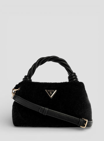 GUESS Womens Black Shaida Top Handle Crossbody Bag WS814311 Front View