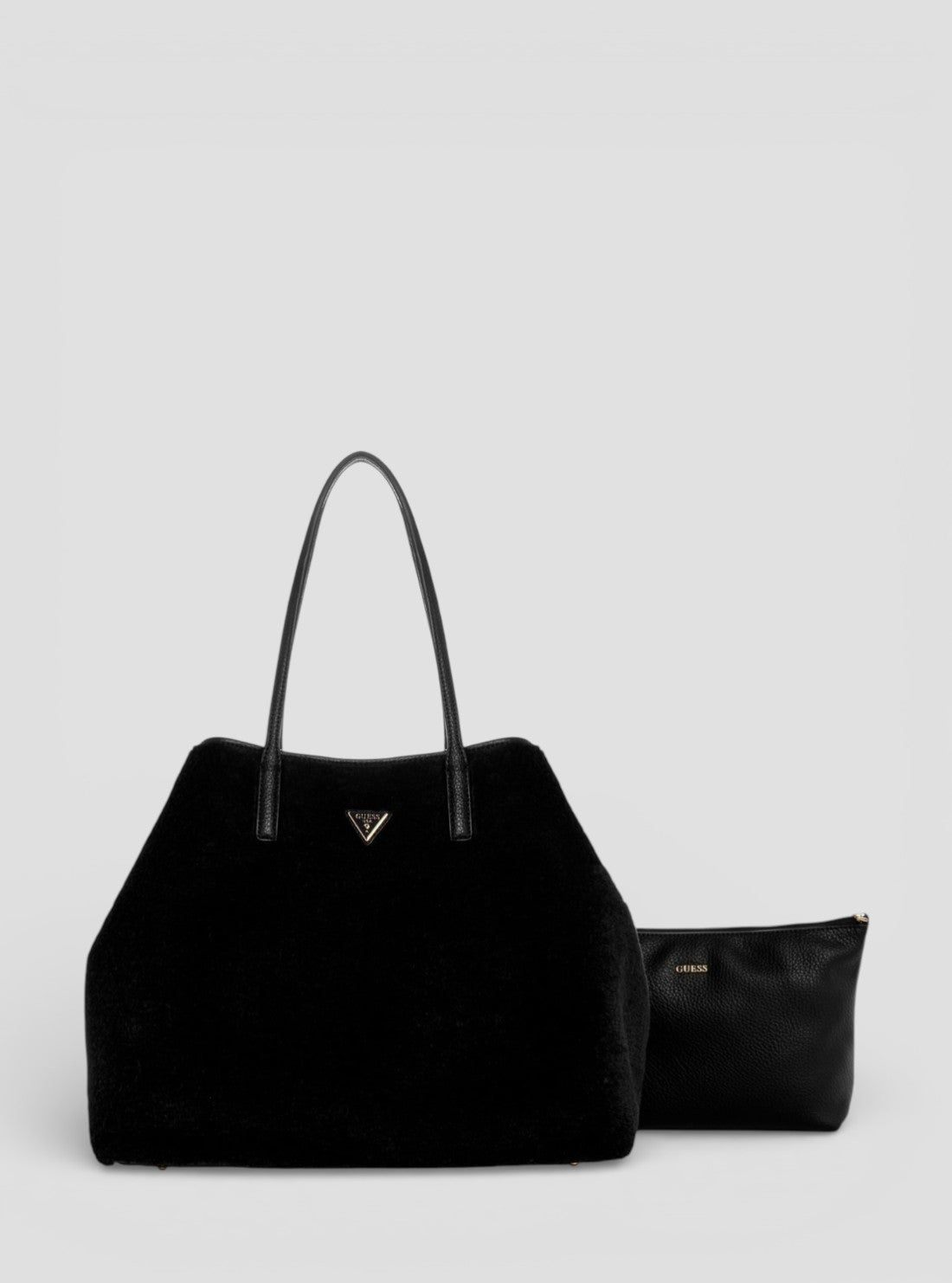 GUESS Womens Black Victoria Large 2 In 1 Tote Bag WS951429 Front View