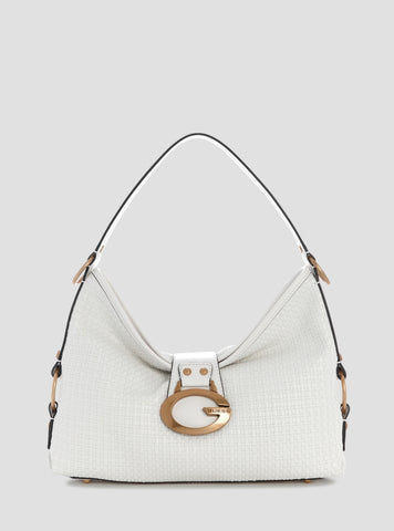 GUESS Womens White Camden Shoulder Bag WW930818 Front View