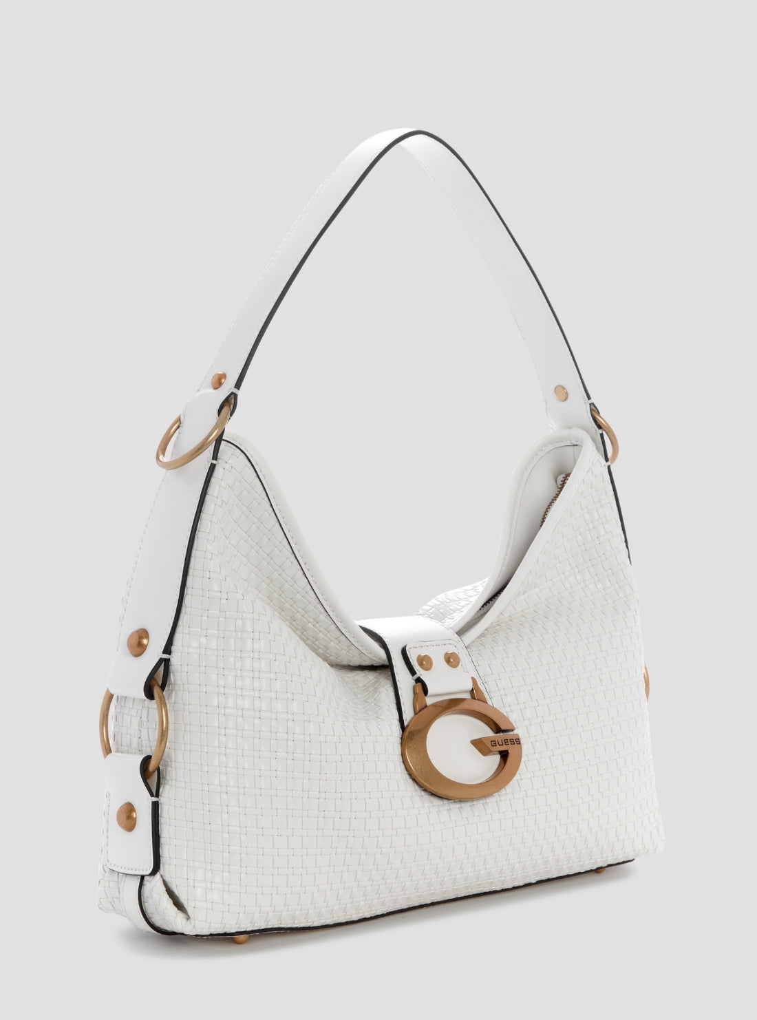 GUESS Womens White Camden Shoulder Bag WW930818 Side View