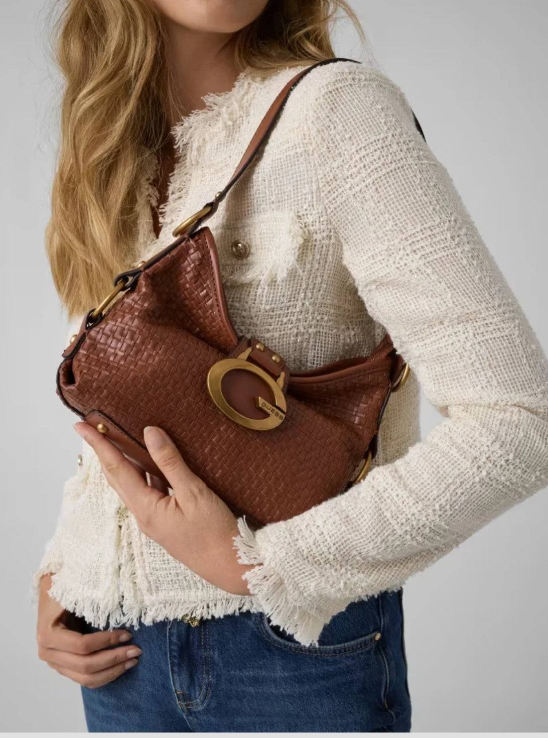 GUESS Womens Brown Camden Mini Shoulder Bag WW930872 Model View