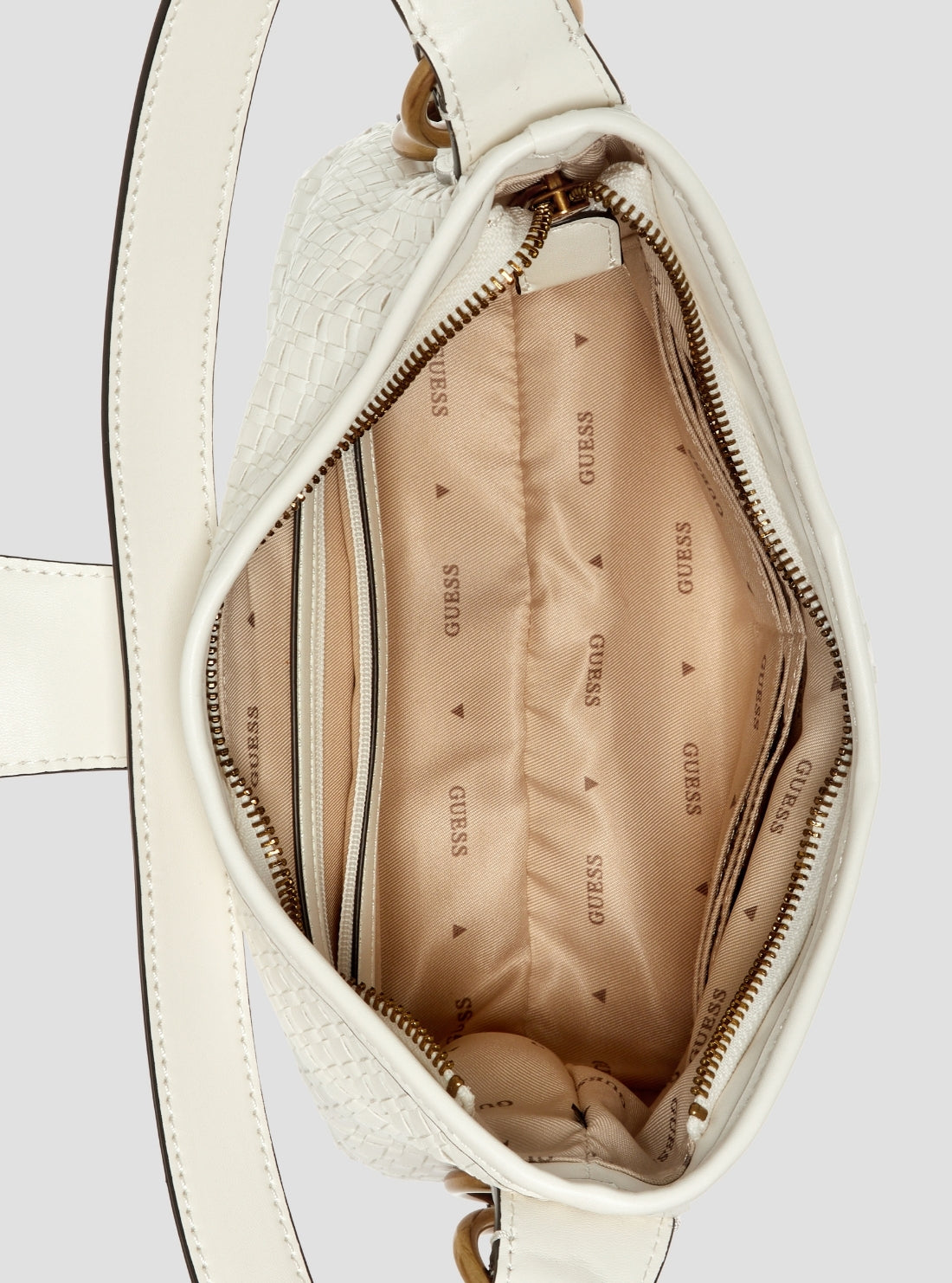 GUESS Womens White Camden Mini Shoulder Bag WW930872 Inside View