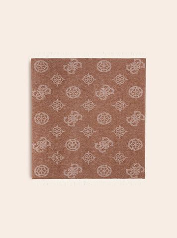 Brown Logo Peony Blanket