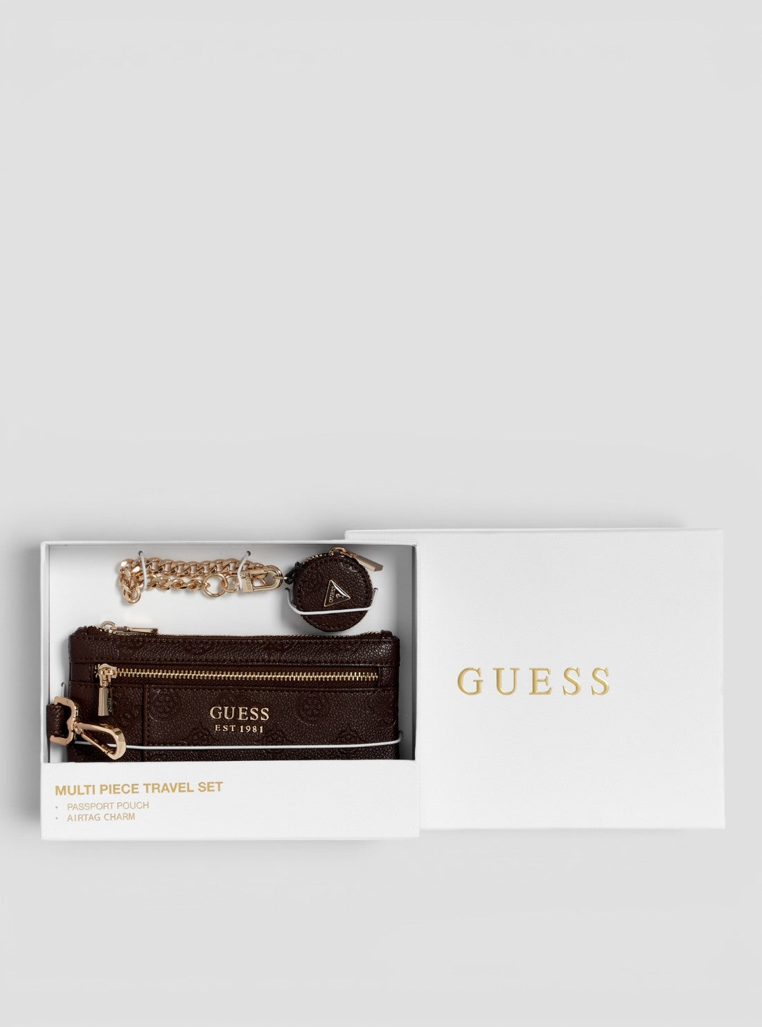 GUESS Accessories Brown Logo Blake Multi Piece Travel Set DP2222060 Front View1