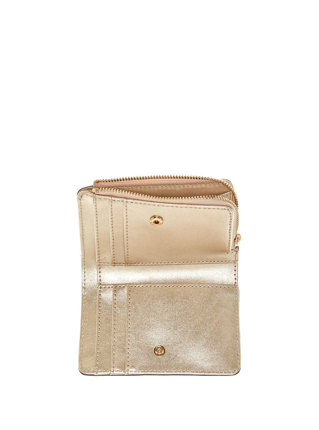 Beige Laurel Zip Card Case