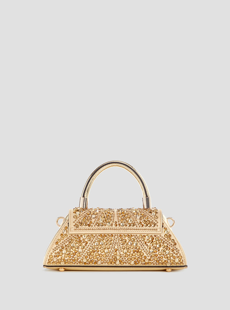 BEAU TOP HANDLE BAG 28 IN BLACK GLOSSY CALFSKIN GOLD HARDWARE