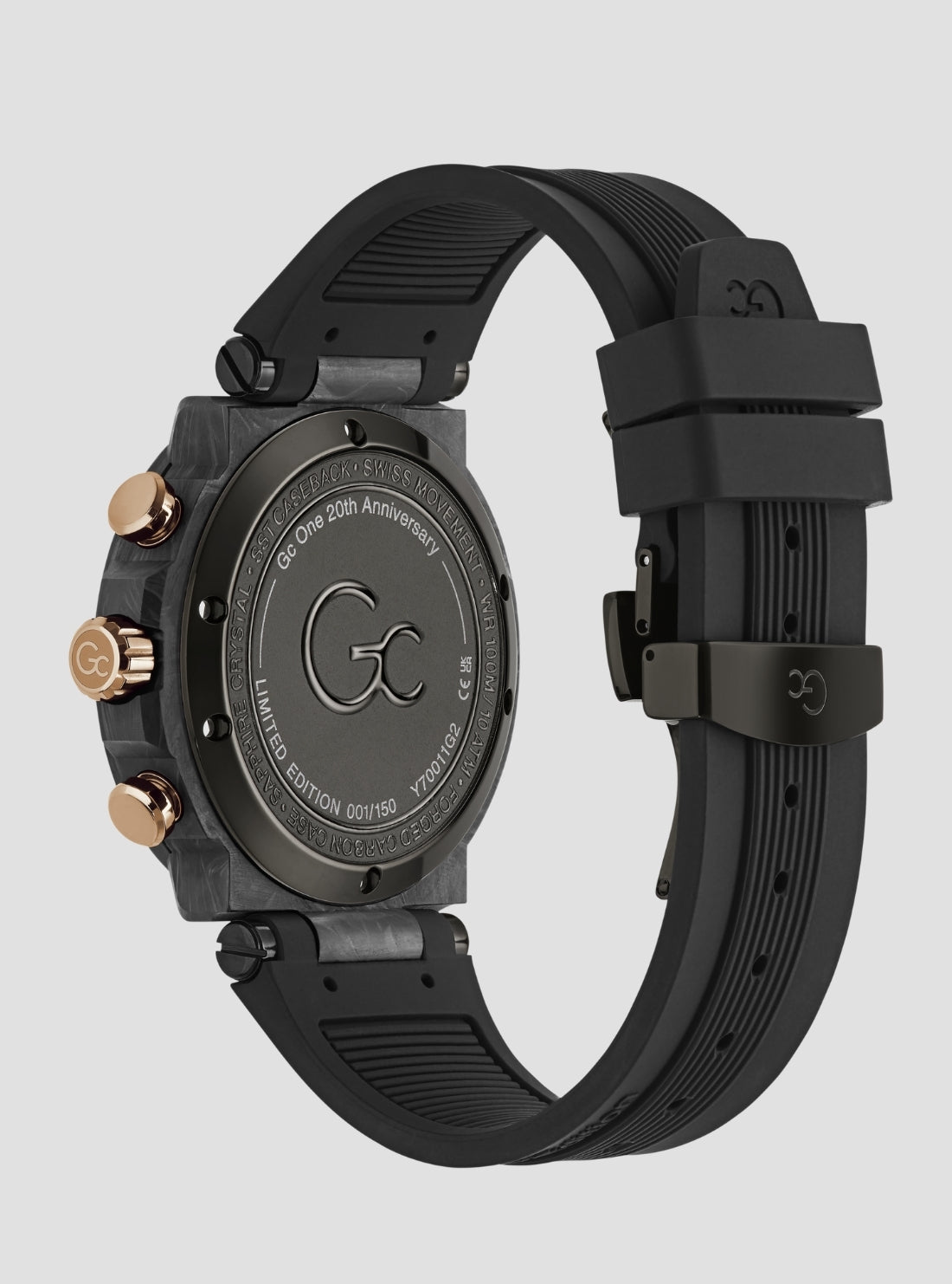 GUESS Accessories Black GC Specials Chronograph Watch Y70011G2 Back View