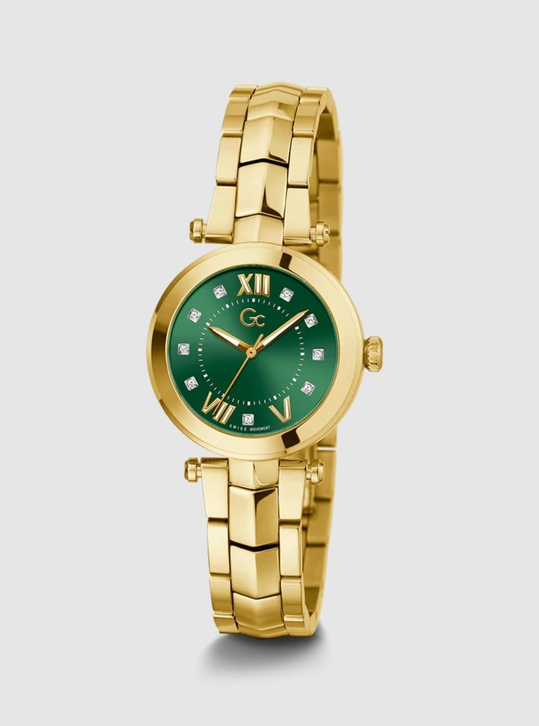 GUESS Watches Gold Green Dial GC Illusion Watch Y93006L9MF Front View
