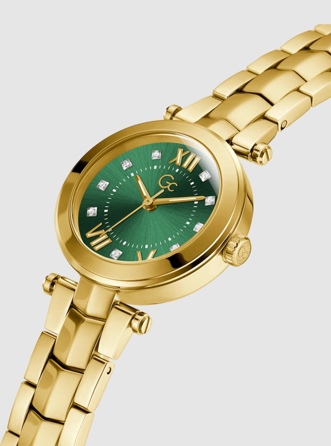 GUESS Watches Gold Green Dial GC Illusion Watch Y93006L9MF Side View