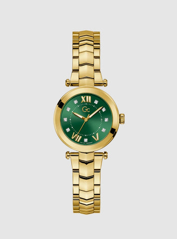 GUESS Watches Gold Green Dial GC Illusion Watch Y93006L9MF Front View