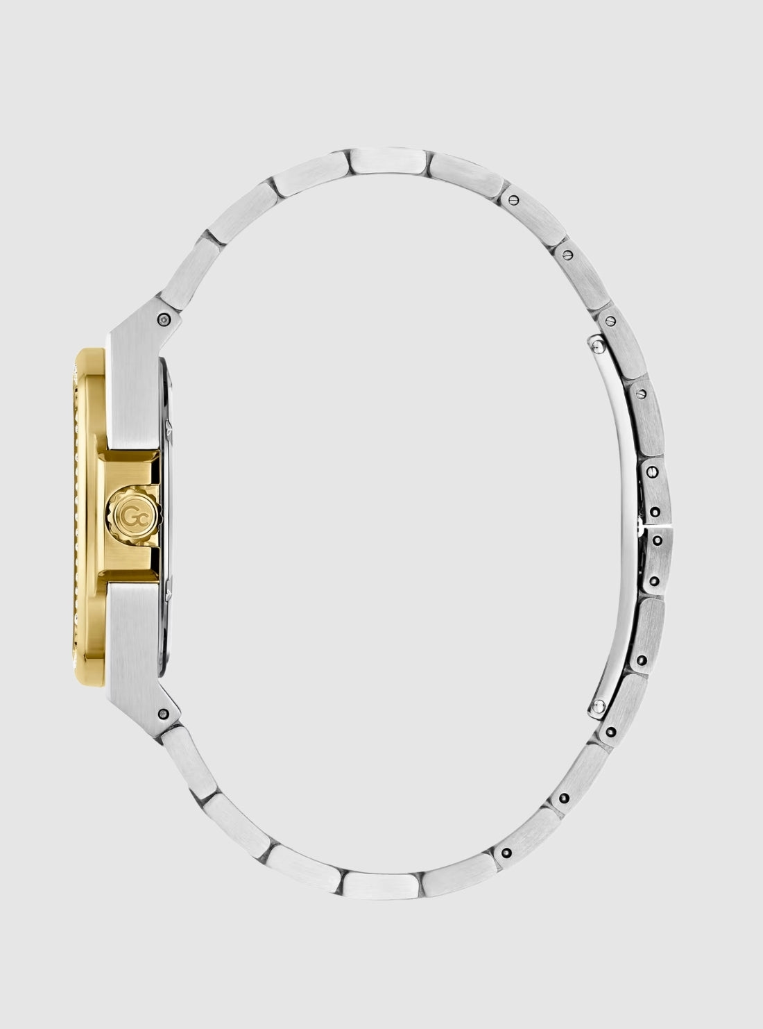 GUESS Womens Silver Gold GC Coussin Shape Lady Watch Y98008L1MF Side View