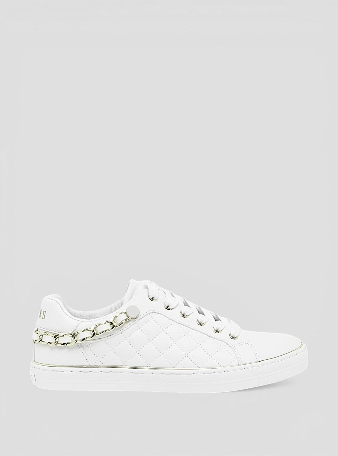 GUESS Womens White Yanett Low-Top Sneakers YANETT Side View