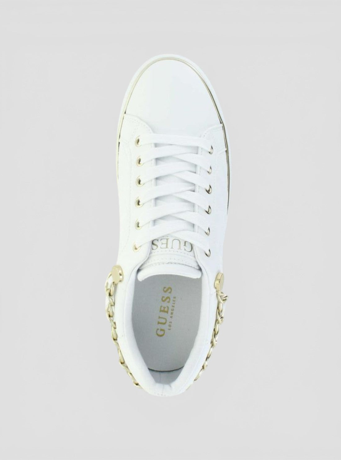 GUESS Womens White Yanett Low-Top Sneakers YANETT Top View
