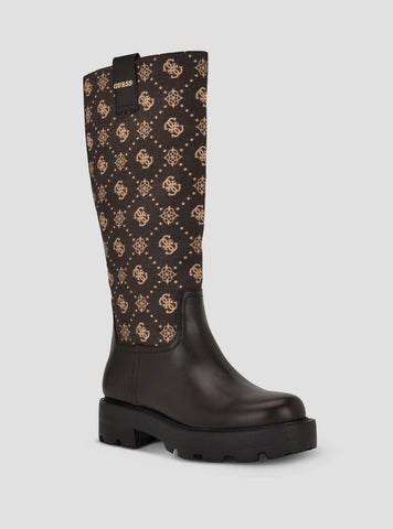 GUESS Footwear Brown Yannis Knee-High Boots YANNIS Side View