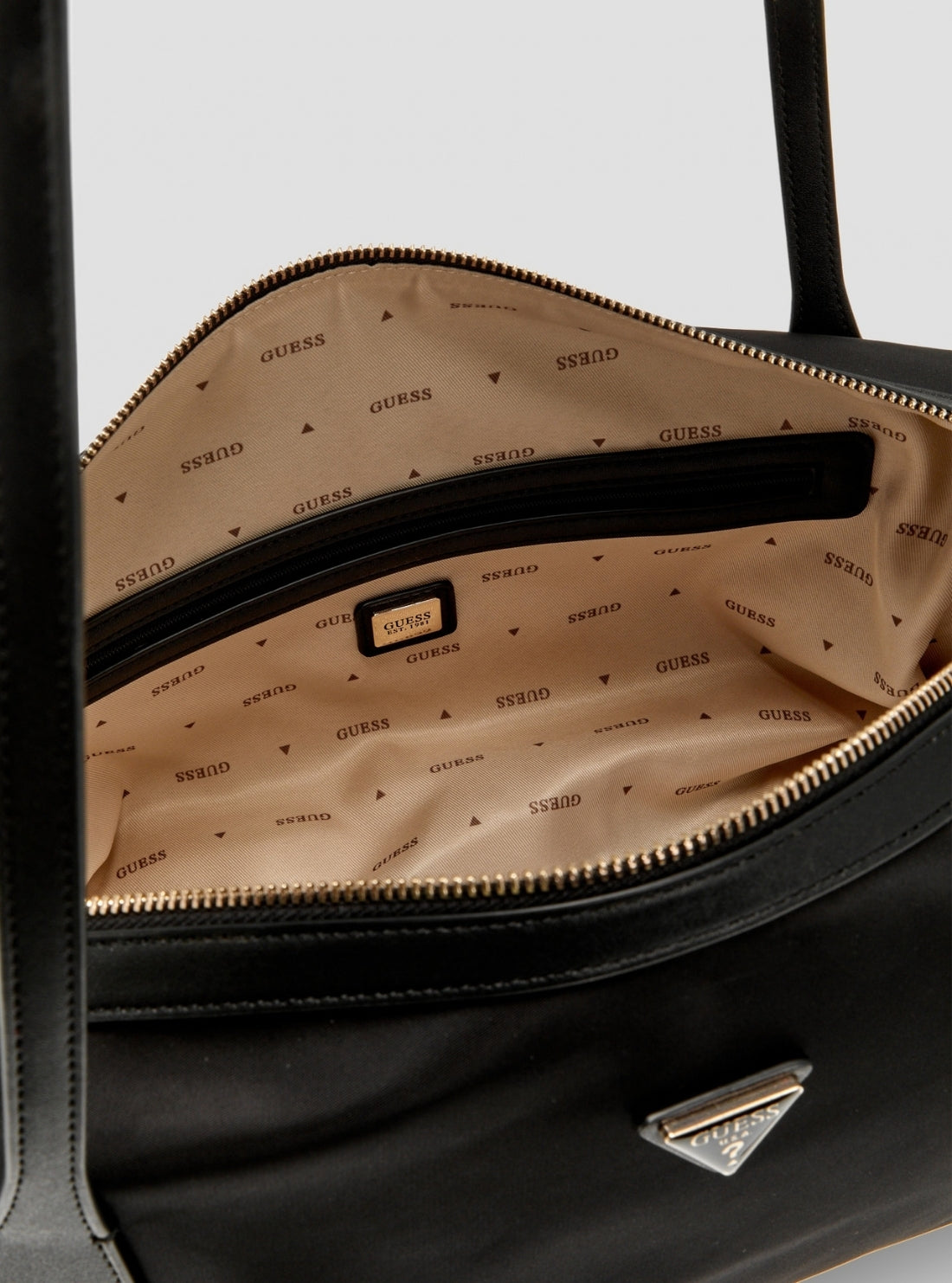 GUESS Womens Black Hayley Shoulder Satchel Bag YG324409 Detail View