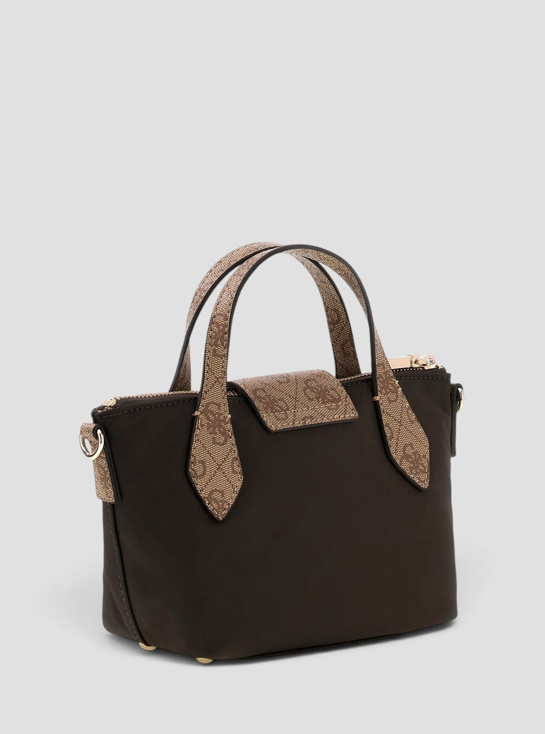 GUESS Womens Brown Logo Hayley Mini Tote Bag YL324476 Back View