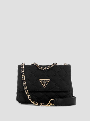 GUESS Womens Black Giully Mini Crossbody Bag YQ874874 Front View