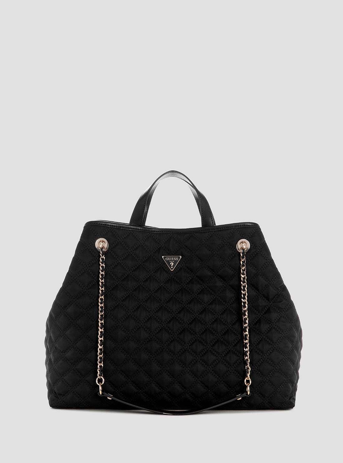 GUESS Womens Black Giully Large Tote Bag YQ967329 Front View