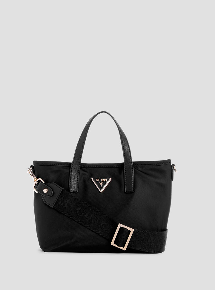 GUESS Womens Black Latona Mini Tote Bag YY921175 Front View