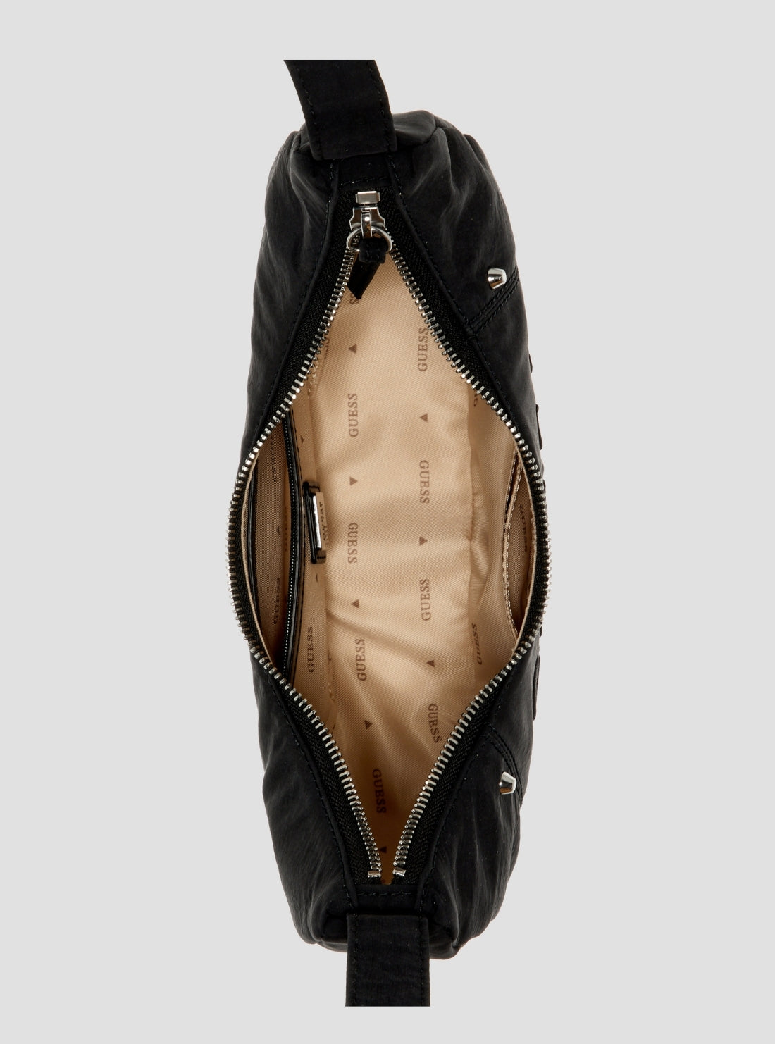 GUESS Womens Black Sasha Hobo Shoulder Bag YY975101 Inside View