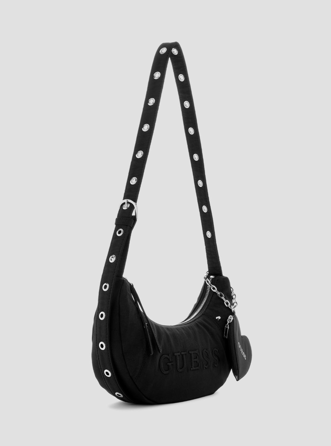 GUESS Womens Black Sasha Hobo Shoulder Bag YY975101 Side View