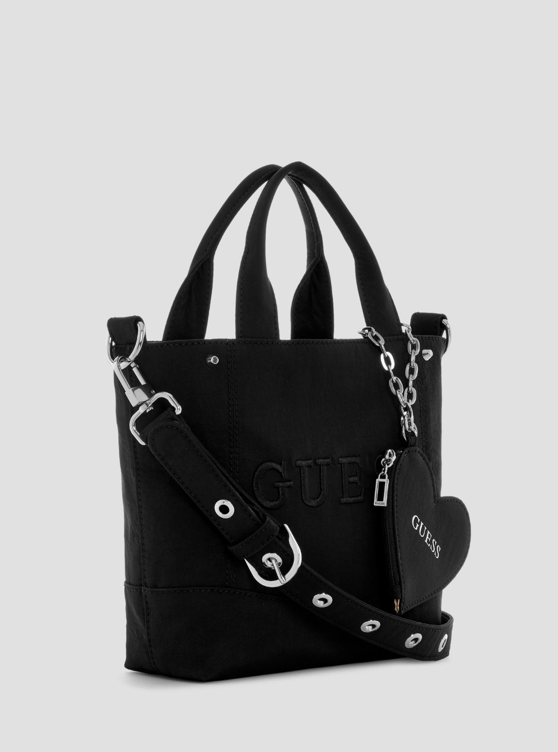 GUESS Womens Black Sasha Mini Tote Bag YY975175 Side View