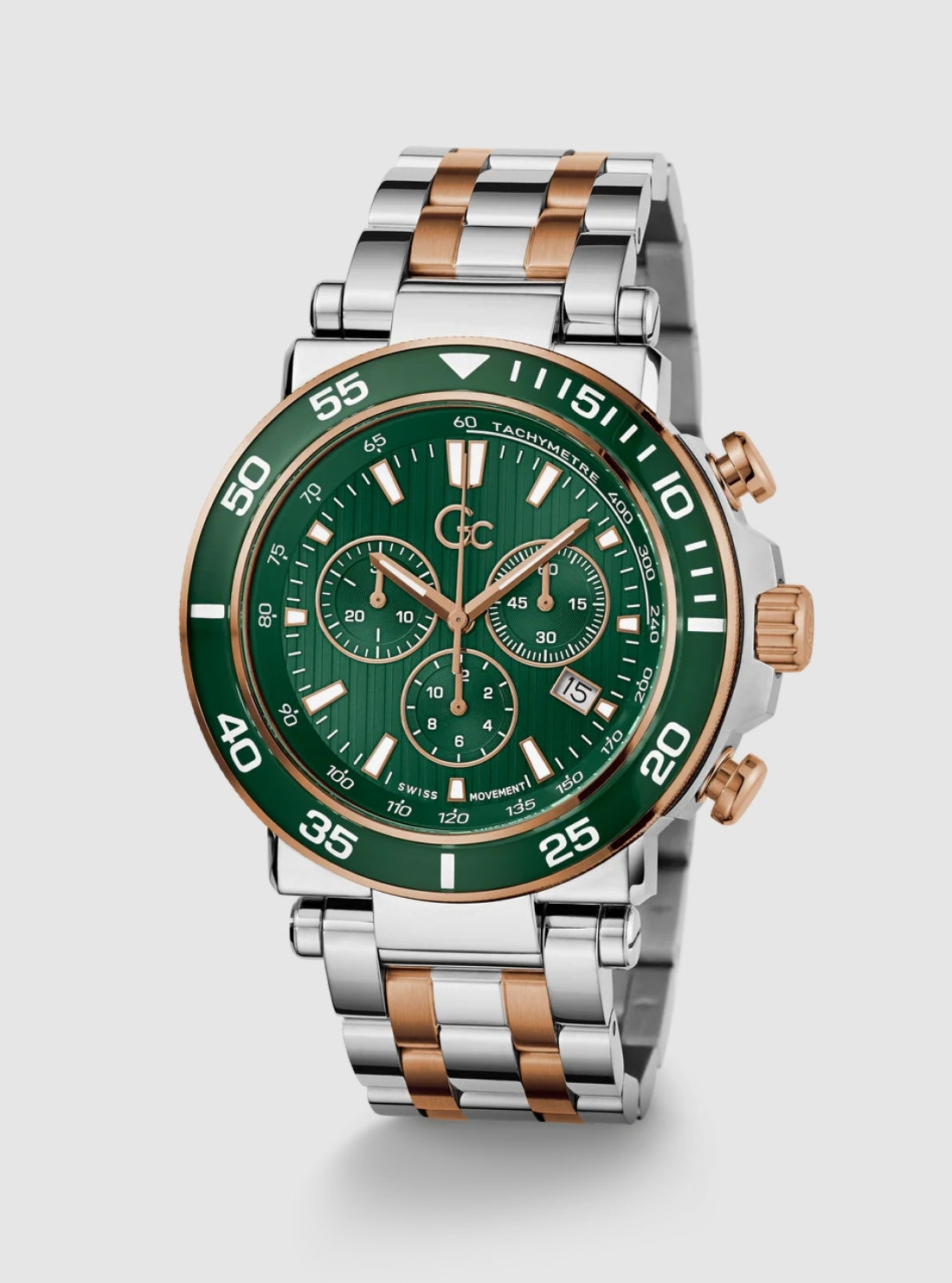 GUESS Watches Silver Green Dial GC One Sport Watch Z14009G9MF Side View